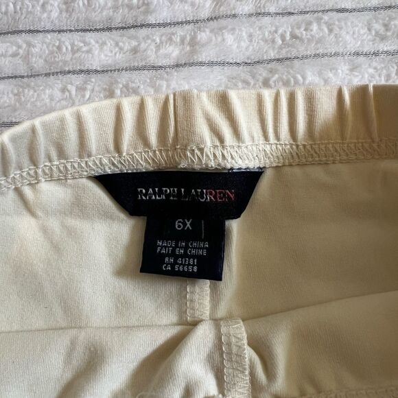 Ralph Lauren Cream and Brown Leggings with Suede Accents NEW - Picture 3 of 4